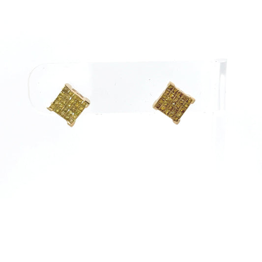 14k Square Studs Yellow Gold