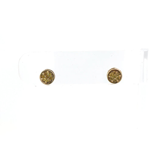 14kt Yellow stones with yellow gold studs