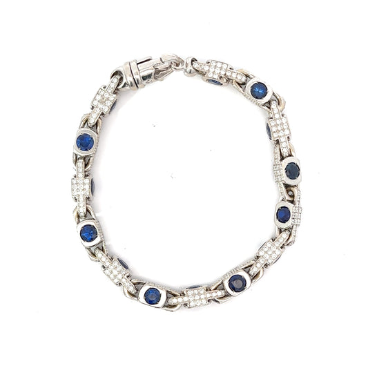 Fancy Blue Stone Diamond Bracelet