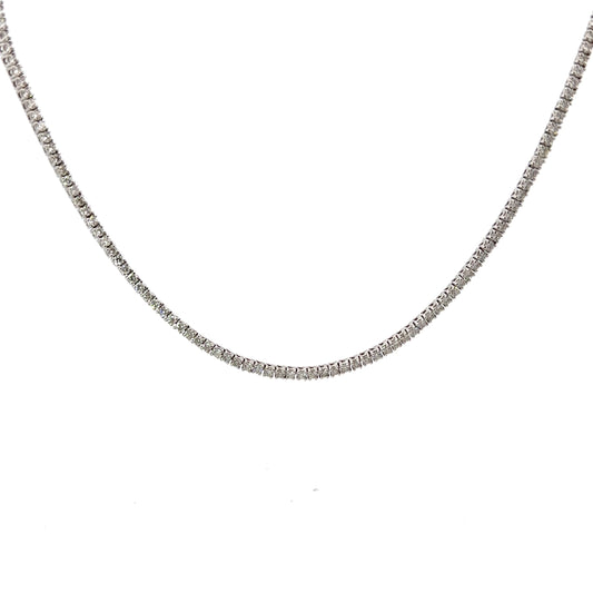 Classic Tennis Necklace 14K White Gold