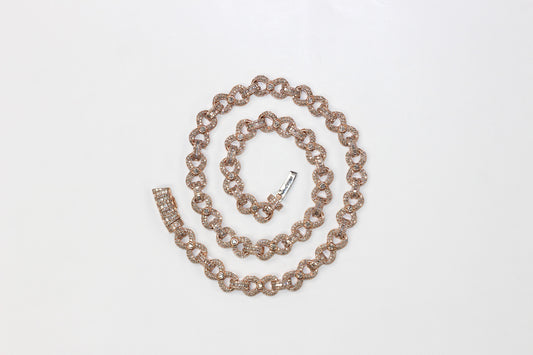 10KT Rose Gold Chain with Round Diamonds