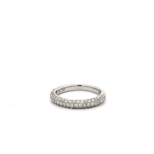 Curve Stones Stackable Wedding Band in 18K