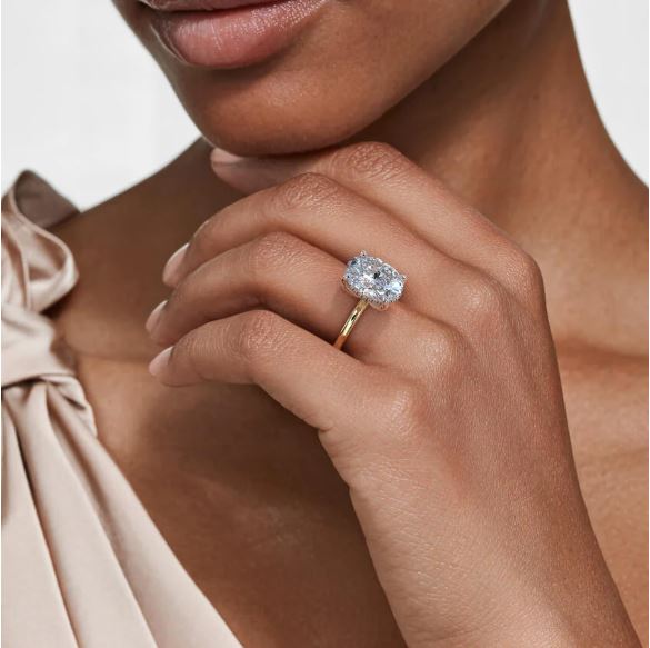 14K Yellow Gold 2 ctw Oval Lab Grown Diamond Engagement Ring