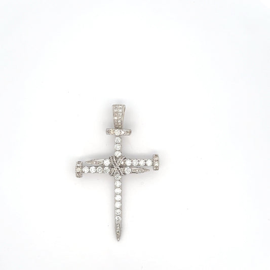 Diamond Nail Cross Pendant