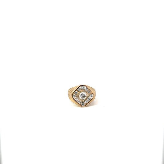 14K Men's Diamond Ring Yellow Gold (Center Stone 0.50ct)