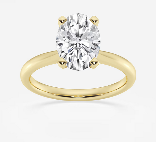 14K Yellow Gold 2 ctw Oval Lab Grown Diamond Engagement Ring