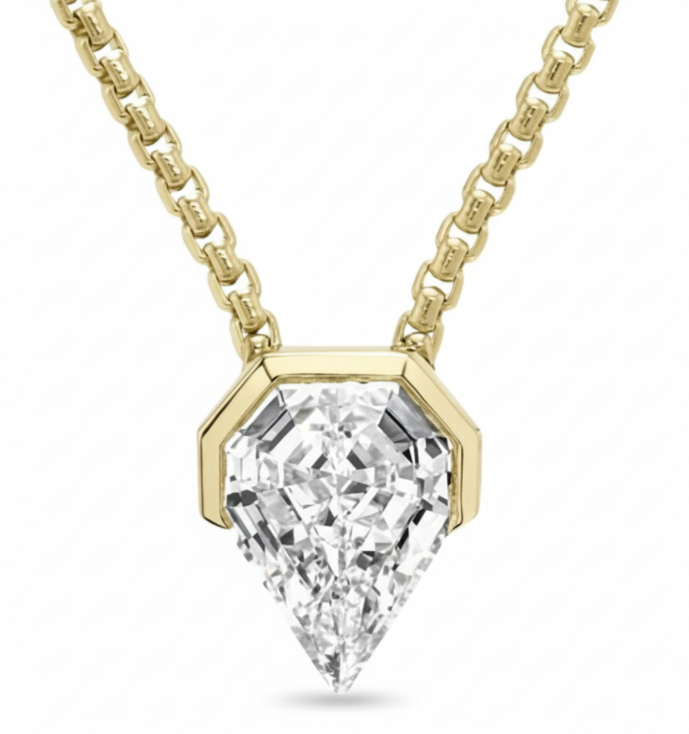 Lab Grown Diamond VRAI Strength Pendant 14K Yellow Gold