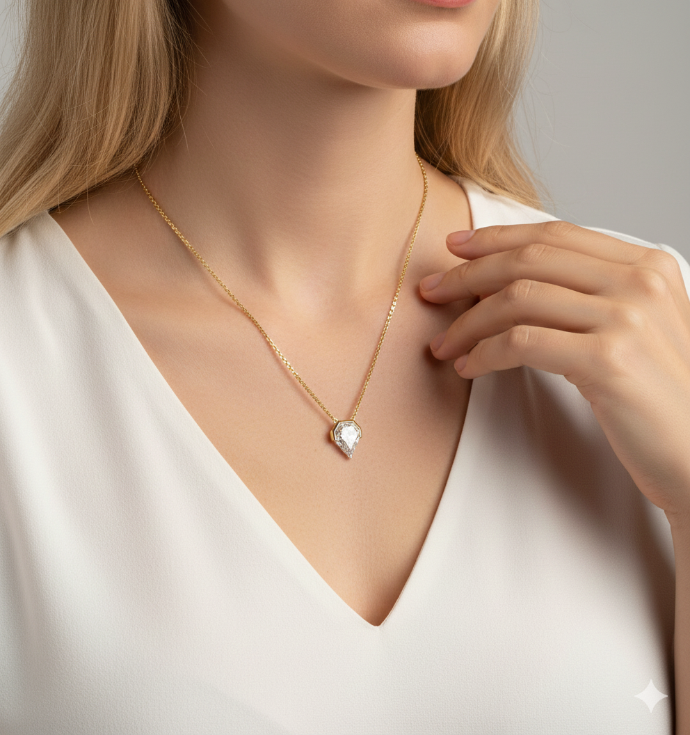 Lab Grown Diamond VRAI Strength Pendant 14K Yellow Gold