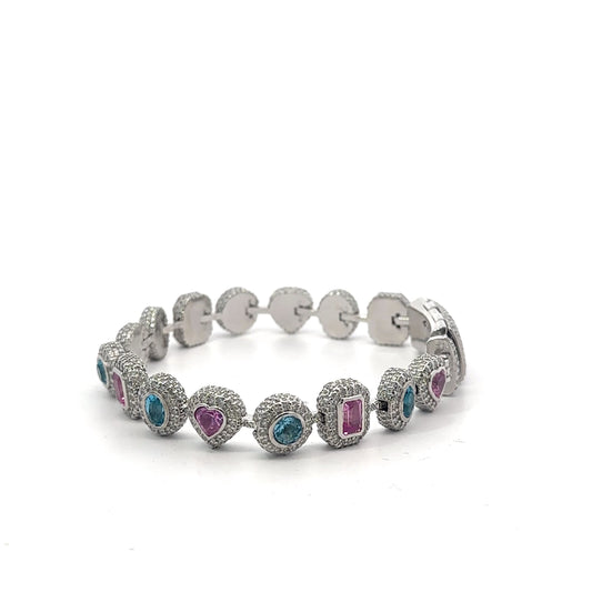 Multi Shaped and Colored Tennis Bracelet