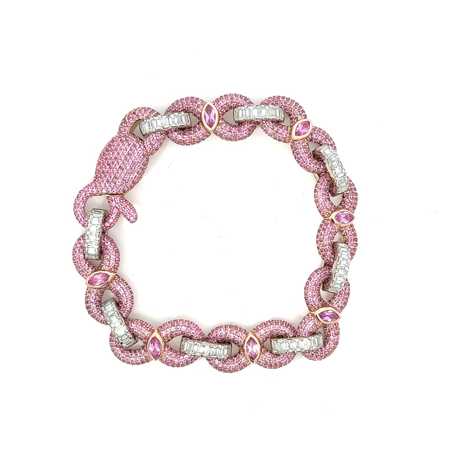 Pink Fancy Infinity Link Bracelet