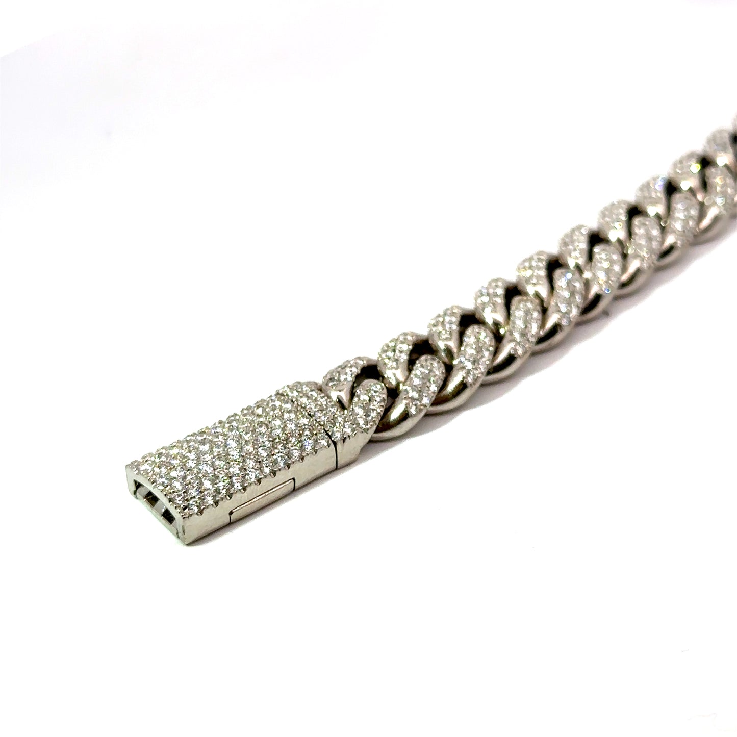 Diamond Cuban Bracelet 14K White Gold