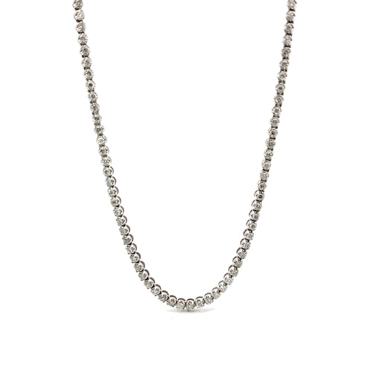 Tennis Diamond Necklace 14K White Gold