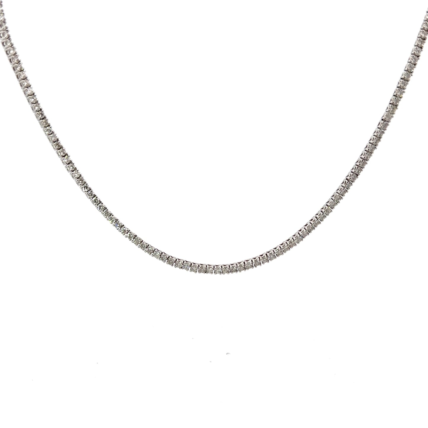 Fancy Tennis Diamond Necklace 14K White Gold