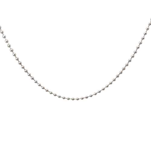 14K White Gold Ball chain