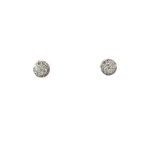 14KT White Gold Studs