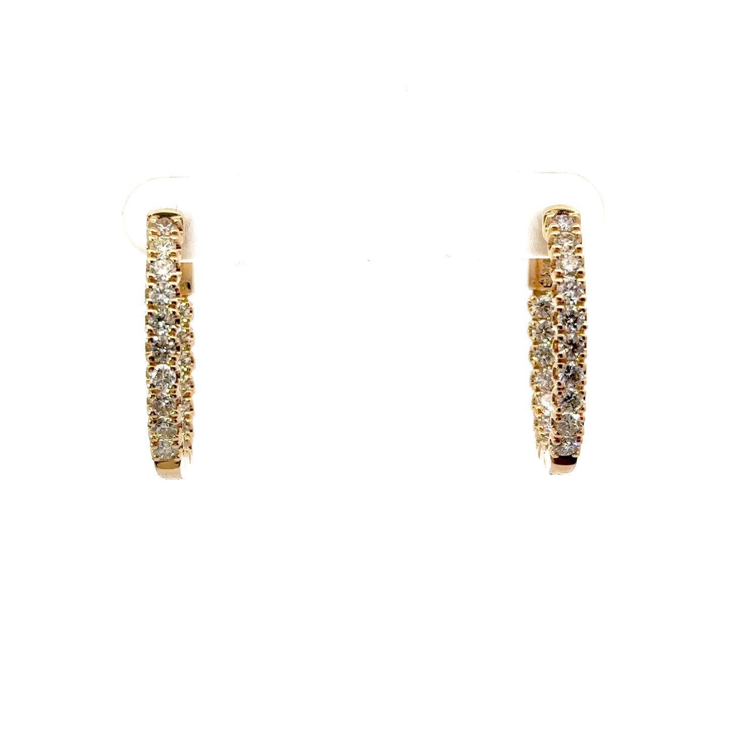 Diamonds Hoops 14k Yellow Gold