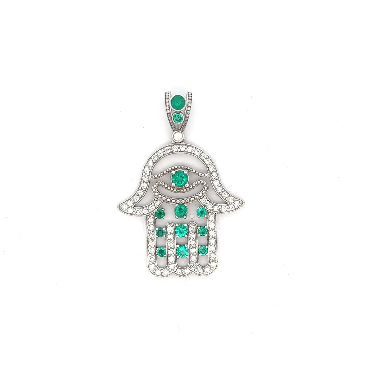 Hamsa Hand Evil Eye Diamond Pendant