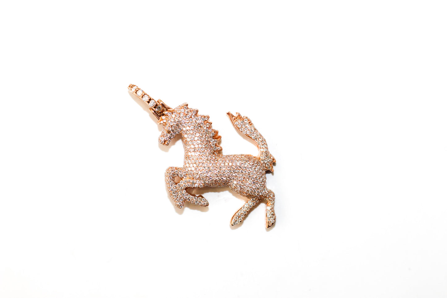 14KT Rose Gold Horse Pendant with Round Diamonds
