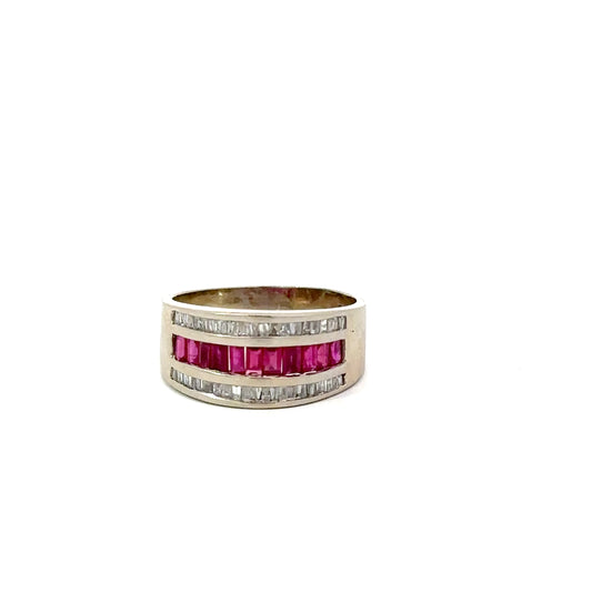 14k White Gold with pink band