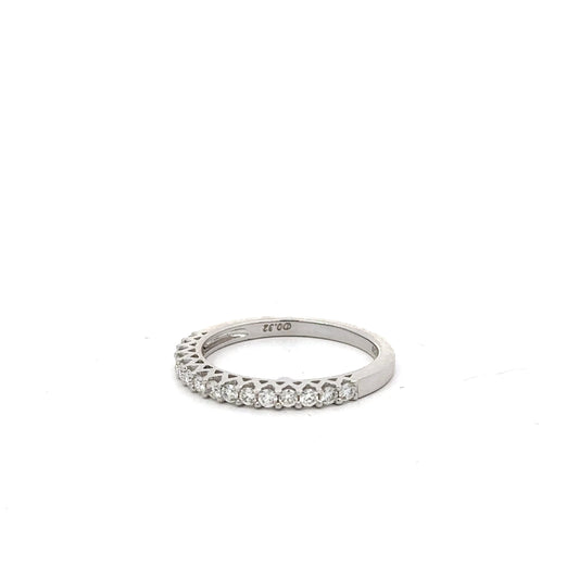 Stackable Wedding Band 18K White Gold