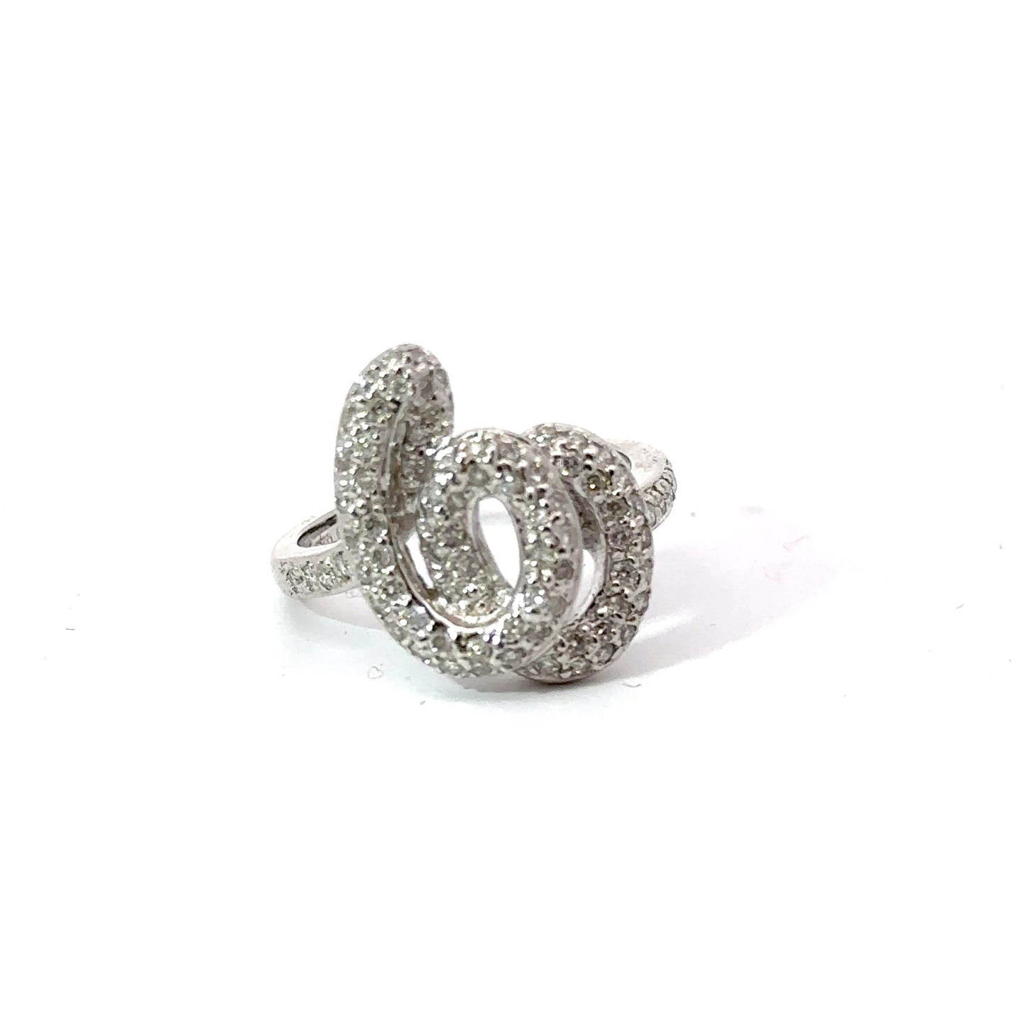 Stylish Fancy Ring 18K White Gold