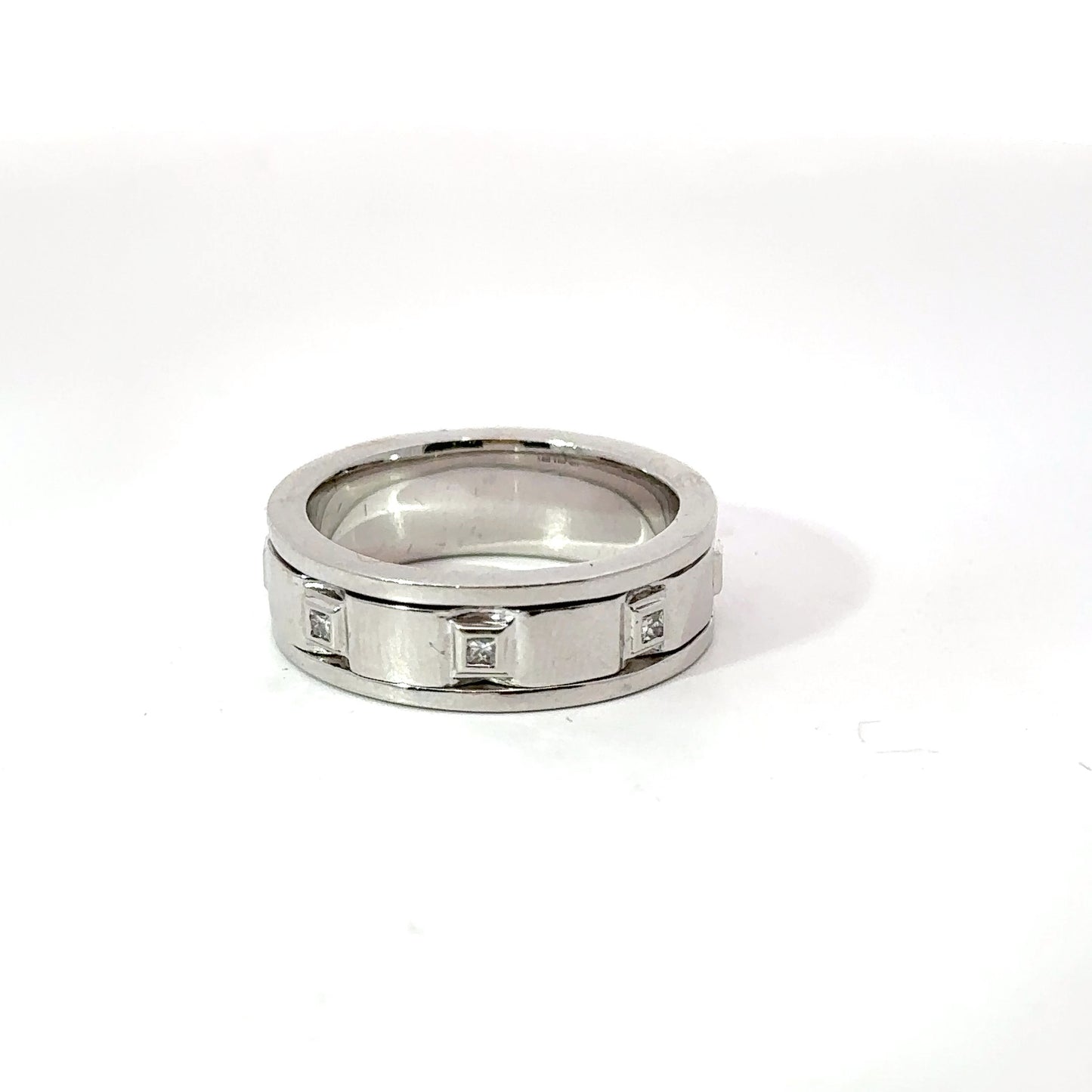 Men's Wedding Band 18K White Gold Ring