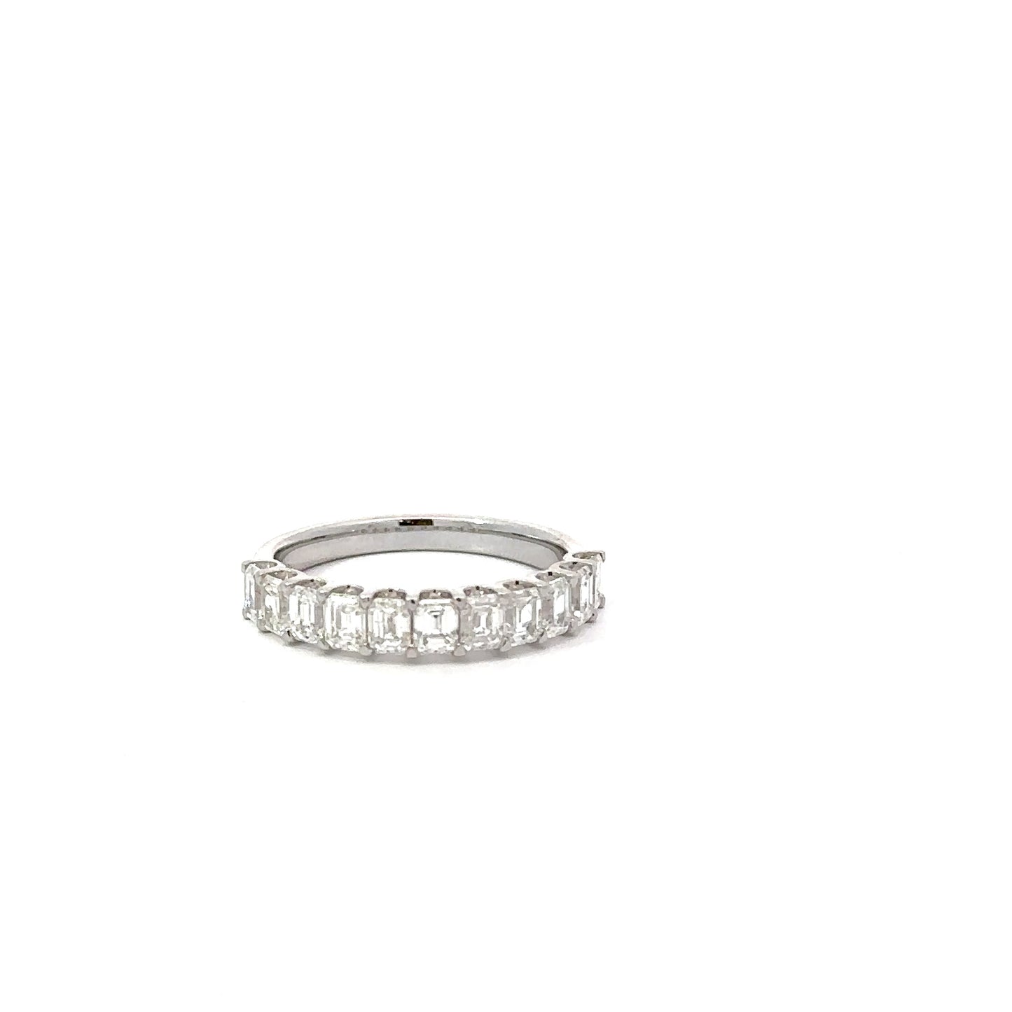 14k White Gold Eleven Half Cut Eternity Wedding Band