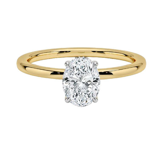 14K Yellow Gold 2 ctw Oval Lab Grown Diamond Engagement Ring