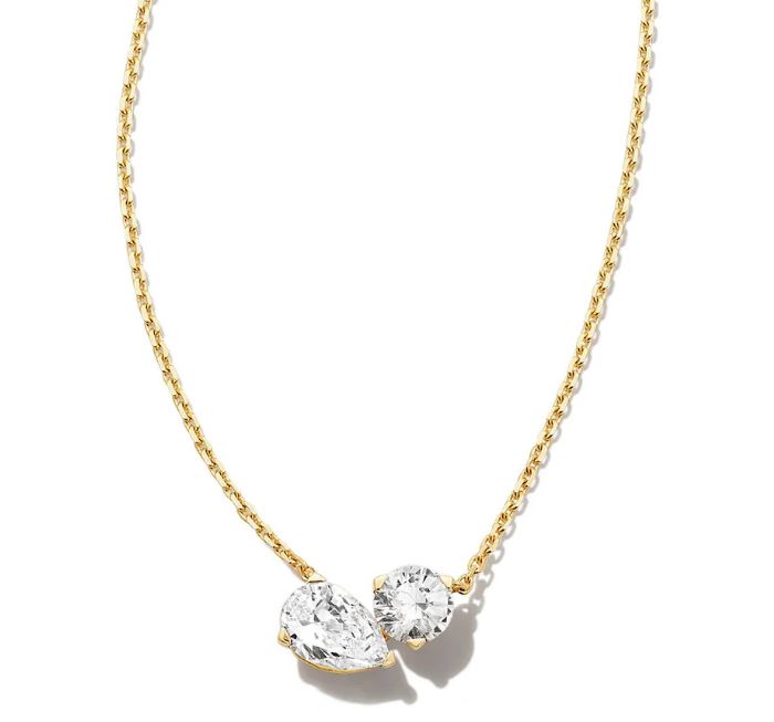 Lab Grown Diamond Pear Shaped and Round Birthstone Pendants 14K Yellow Gold