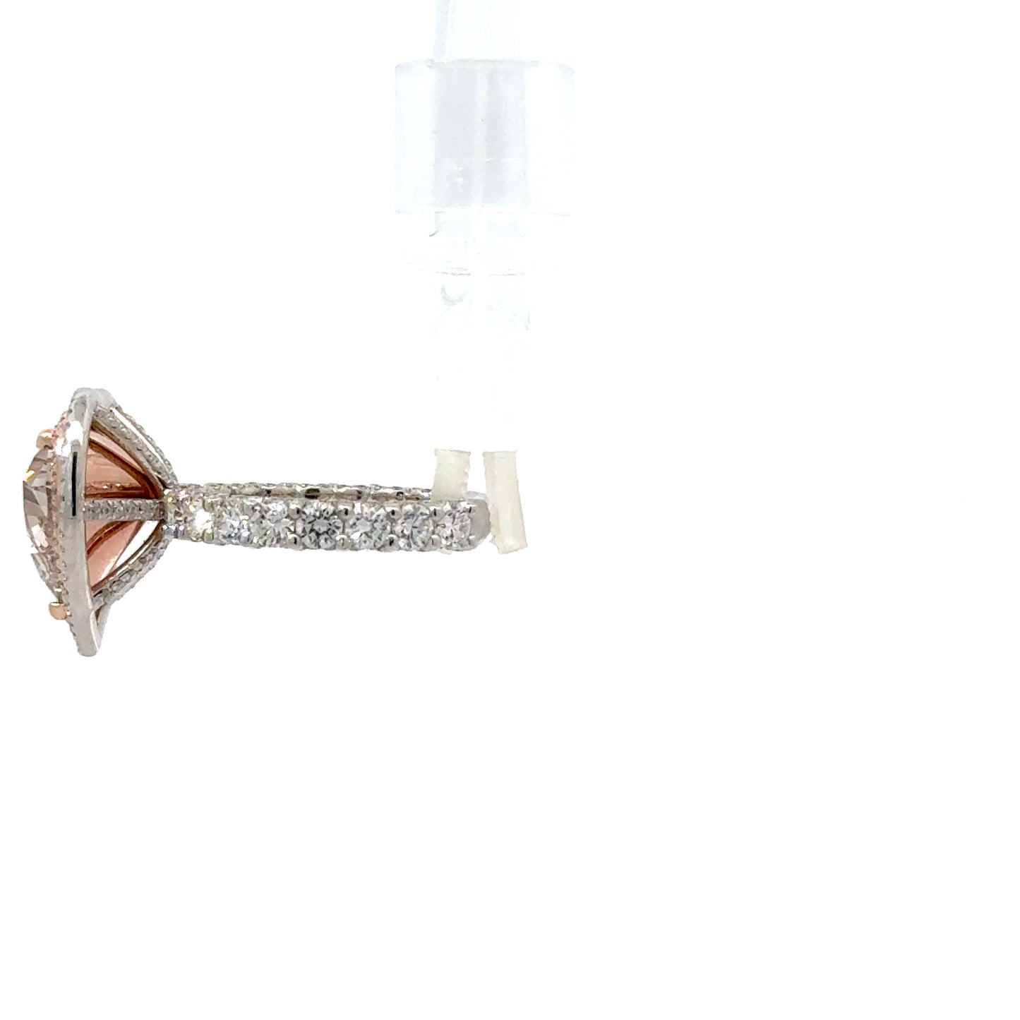 Lab Grown Diamond Pink Heart Shaped Cocktail Ring 18K White Gold