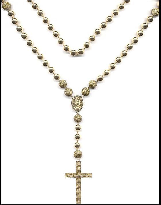 Yellow Gold Jesus Ball Chain