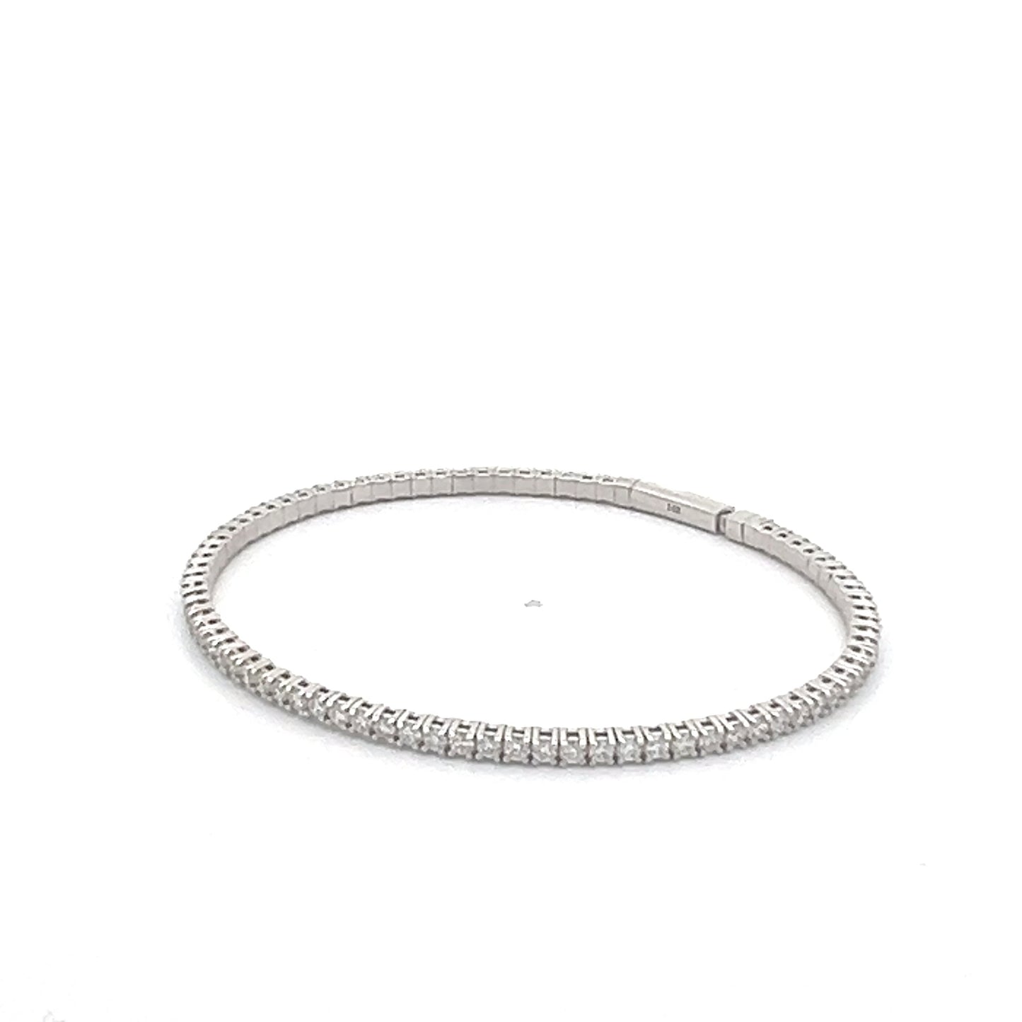 14K White Gold Diamond Bangle Bracelet