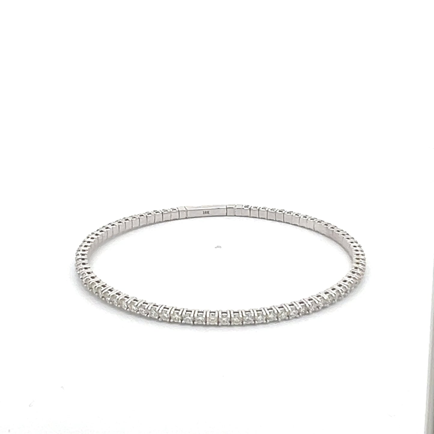 14K White Gold Diamond Bangle Bracelet