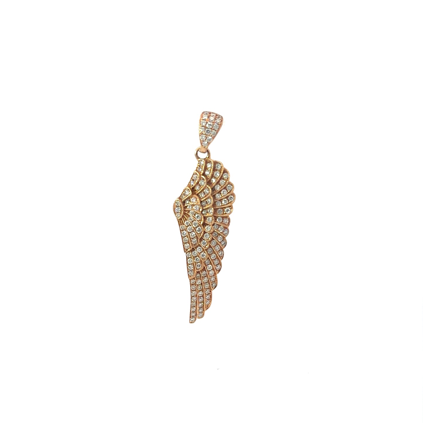 14K Diamond Angel Wing Yellow Gold