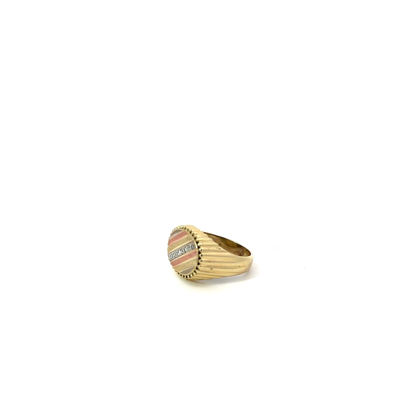 14K Men's Diamond Ring Yellow Gold