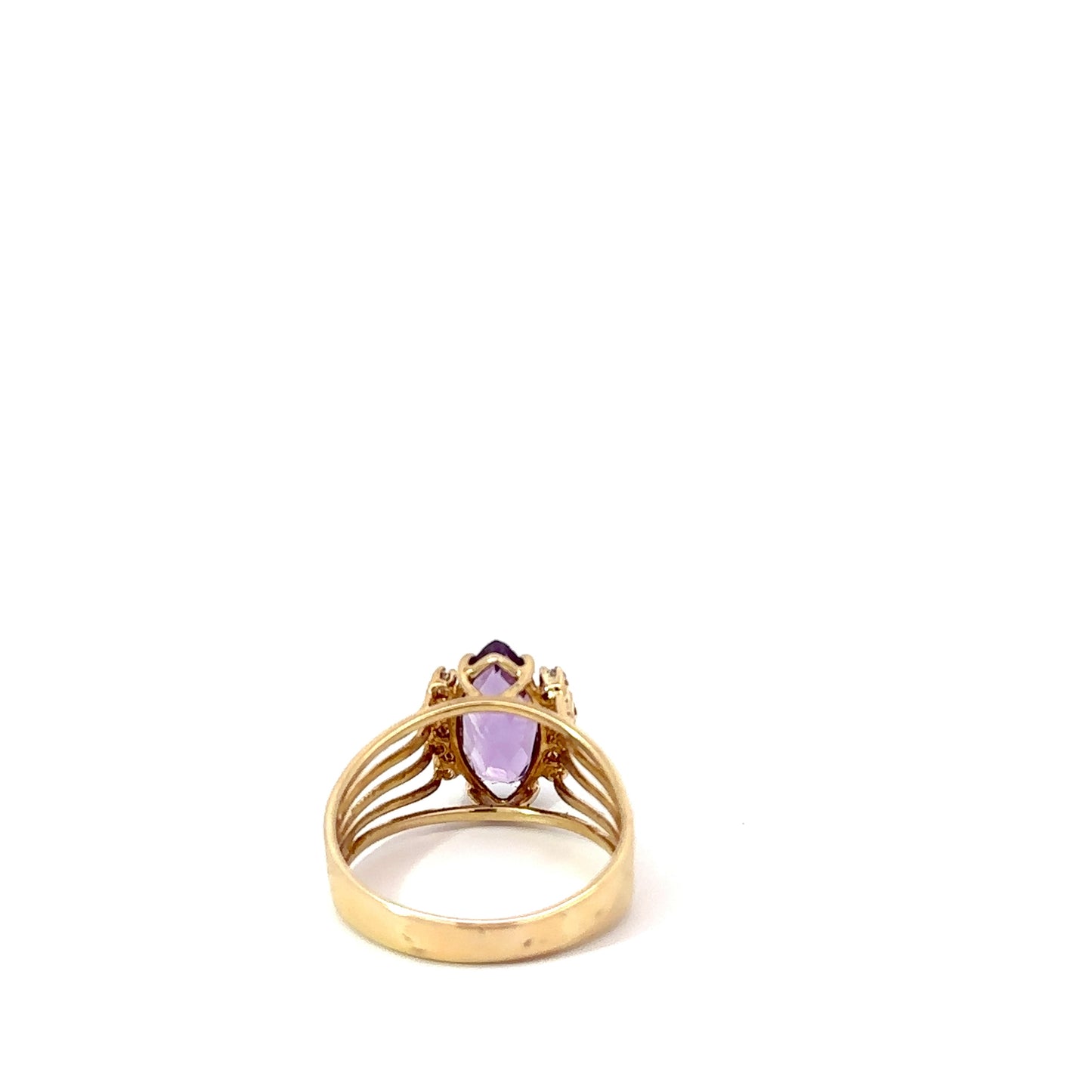 14K Color Stone Ring Yellow Gold