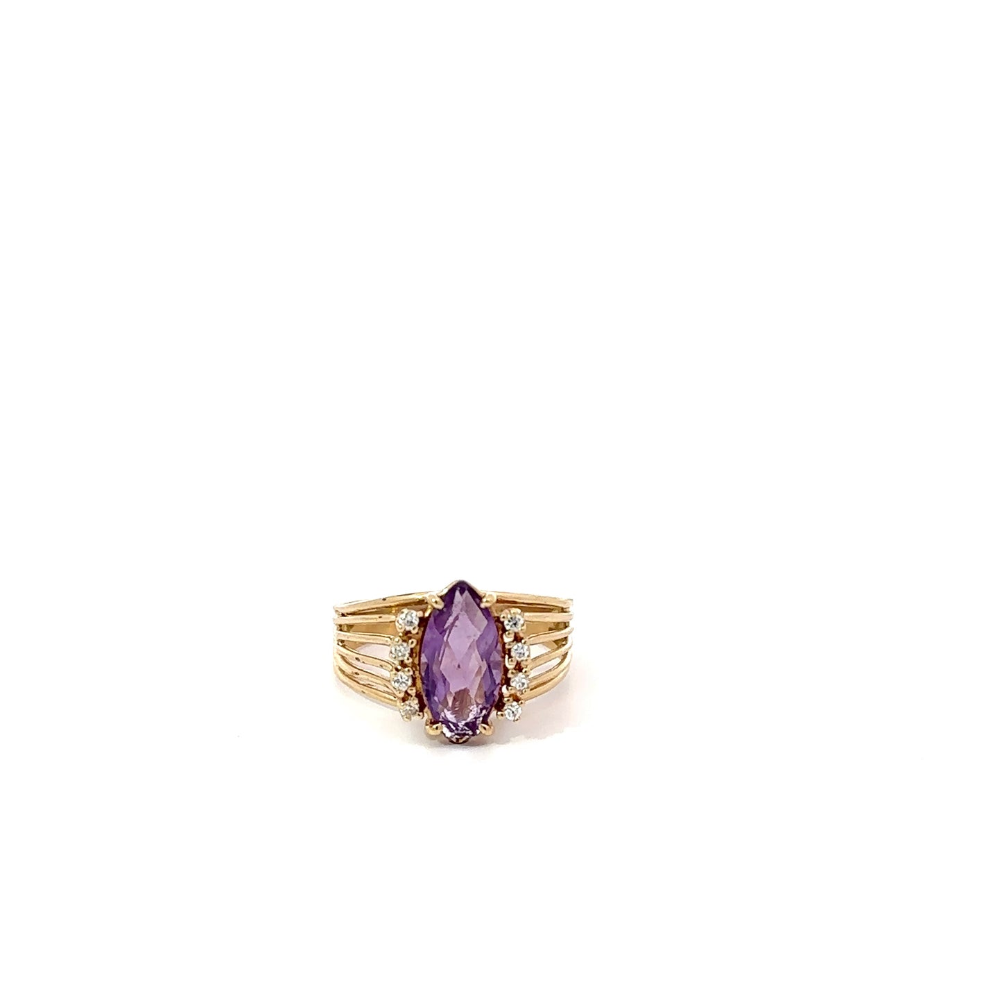 14K Color Stone Ring Yellow Gold