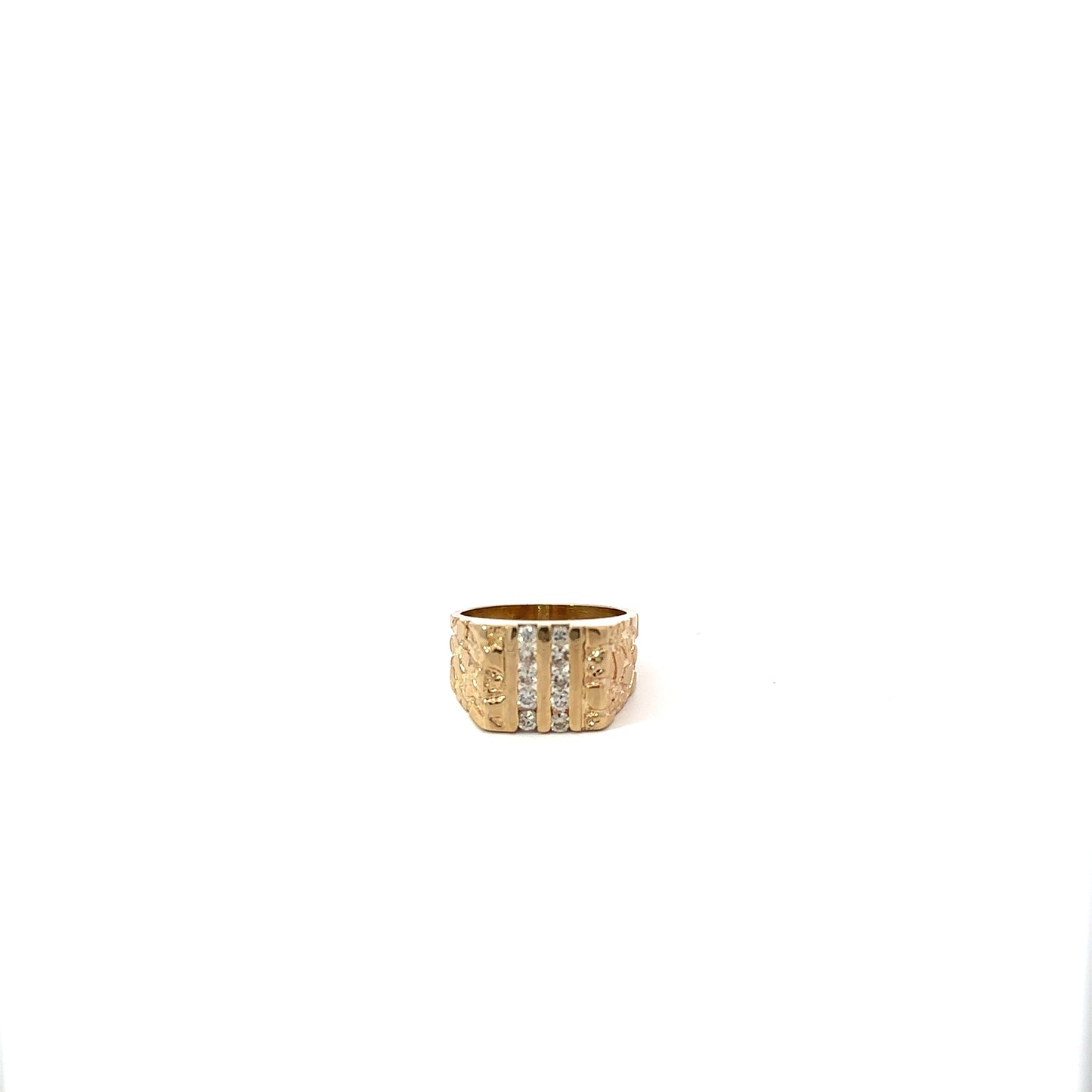 14K Men's Diamond Ring Yellow Gold