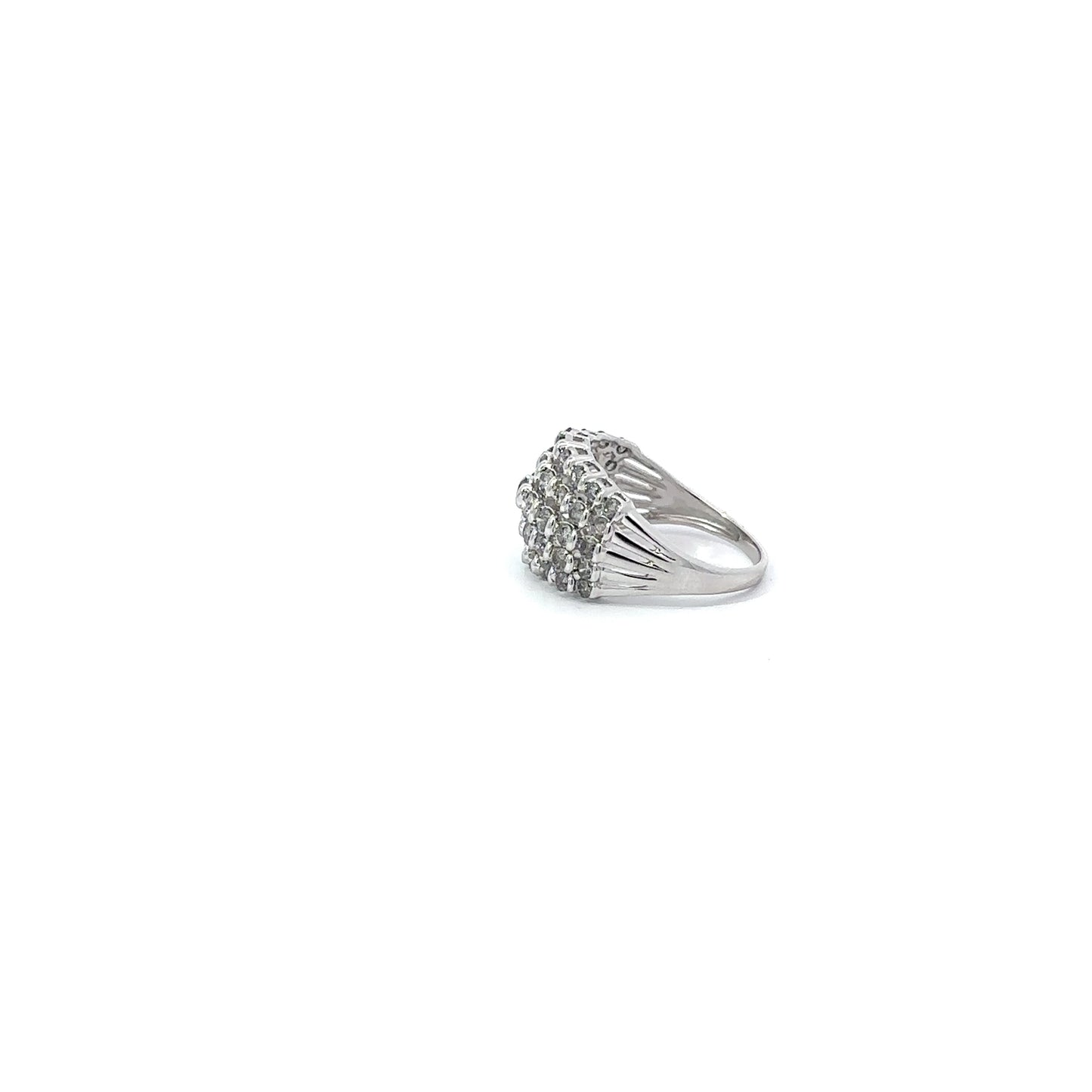 10K White Gold Diamond Lady Cocktail Ring